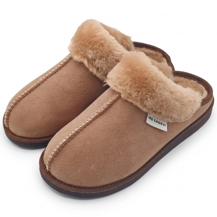 Kapcie damskie IRE SHOES ze skóry owczej naturalny kożuch futro ciepłe ręcznie szyte r. 41