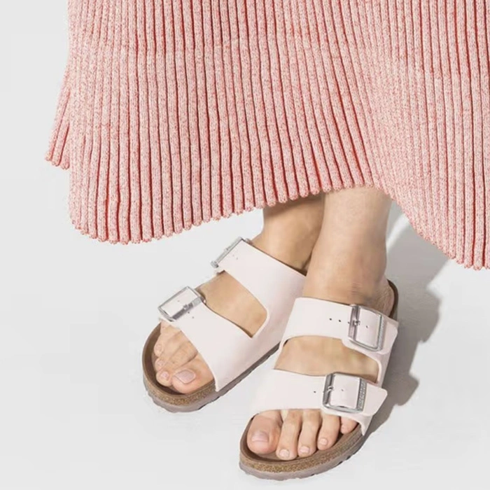 Klapki damskie Birkenstock Arizona BS birko-flor vegan jasno różowe r. 41