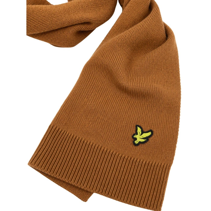 Szalik męski Lyle&Scott klasyczny akrylowy zimowy brązowy