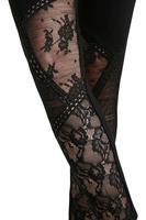 Legginsy damskie Desigual Varsovia czarne z koronką r. M