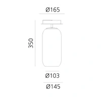 Lampa sufitowa Artemide Gople Mini z dmuchanego szkła niebieska