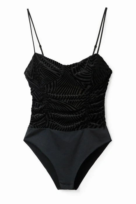 Body damski Desigual Velty czarne aksamitne na ramiączkach r. XL