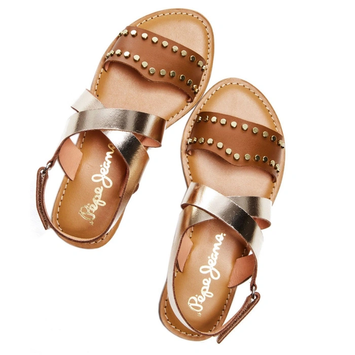 Sandały dziewczęce Pepe Jeans Mandy skórzane brązowe r. 32