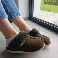 Kapcie damskie IRE SHOES ze skóry owczej naturalny kożuch futro ciepłe ręcznie szyte r. 41