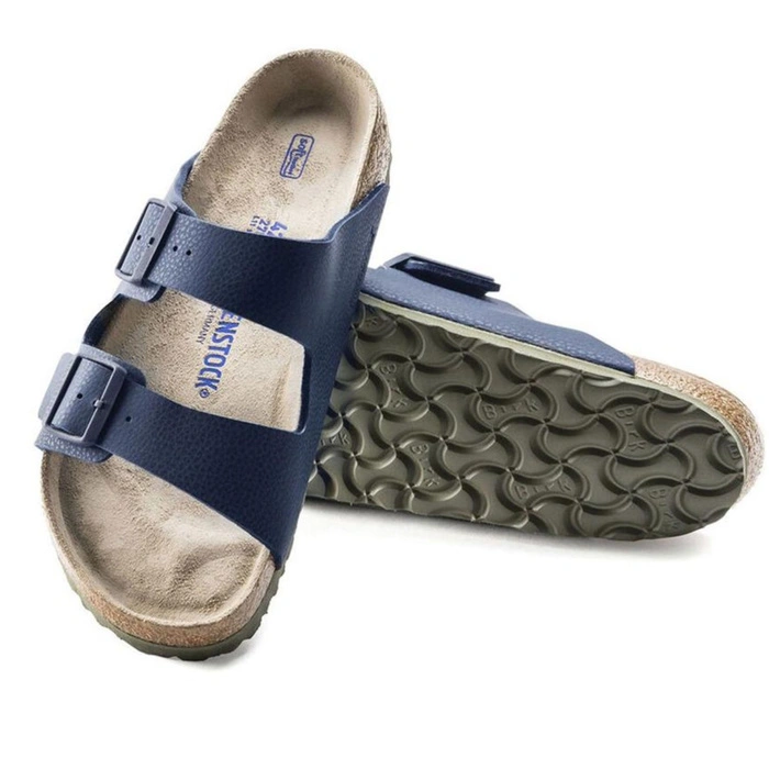 Klapki męskie Birkenstock Arizona z miękką wkładką granatowe r. 43