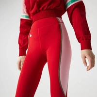 Spodnie damskie Lacoste Sport treningowe legginsy czerwone r. XL