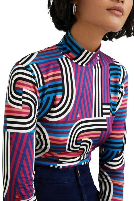Bluzka damska Desigual Tops wzór geometryczny r. XS