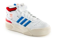 Buty damskie Adidas Forum Bonega 2B skórzane wysokie biało niebieskie 