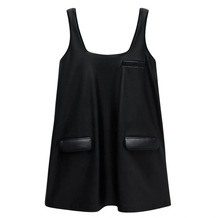 Sukienka damska Zara mini czarna imitacja skóry r. XS