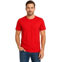 Koszulka męska Fruit of the Loom Softpun czerwona t-shirt r. S