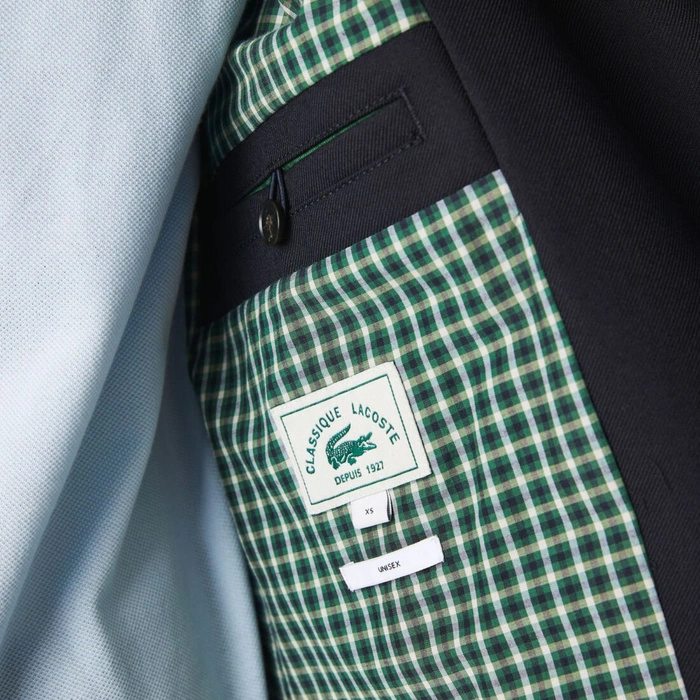 Płaszcz unisex Lacoste Wool Blend klasyczny prosty granatowy r. S