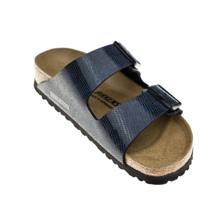 Klapki damskie Birkenstock Arizona BS birko-flor skóra węża granatowe r. 38