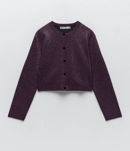 Sweter Zara Shimmery Knit Cardign