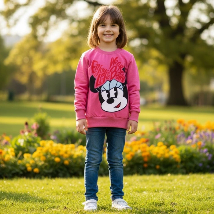 Bluza dziewczęca Disney Minnie Mouse różowa klasyczna