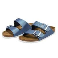 Klapki damskie Birkenstock Arizona BS regular metaliczne niebieskie r. 41