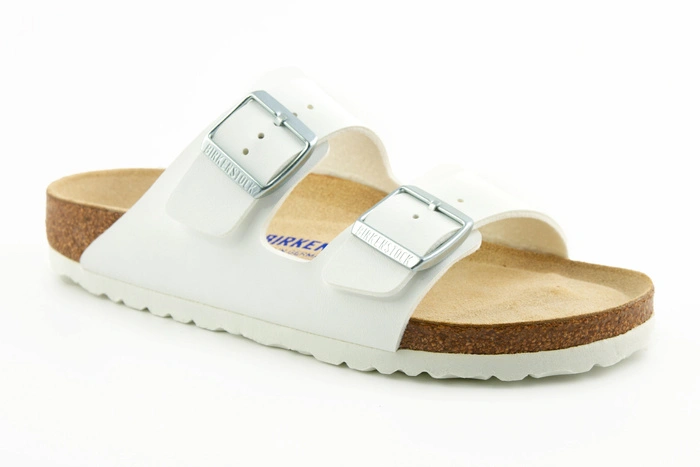 Klapki męskie Birkenstock Arizona bs z miękką wkładką białe r. 41
