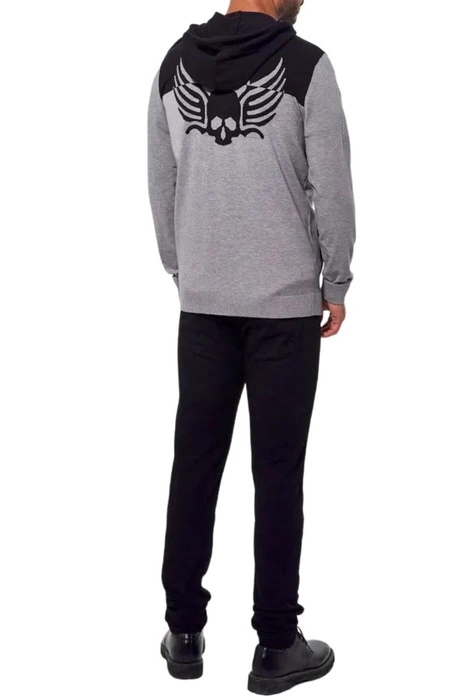 Sweter męski Kaporal Aurel rozsuwany szary z kapturem r. S