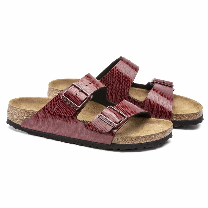 Klapki damskie Birkenstock Arizona BS regular birko-flor bordowe r. 41