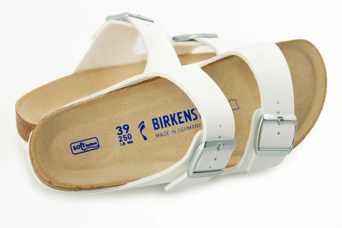 Klapki męskie Birkenstock Arizona bs z miękką wkładką białe r. 41