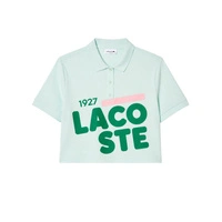 Koszulka damska Lacoste Loose Fit Printed polo crop top miętowa r. XS