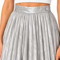 Spódnica damska H&M plisowana rozkloszowana elegancka srebrna r. XXL