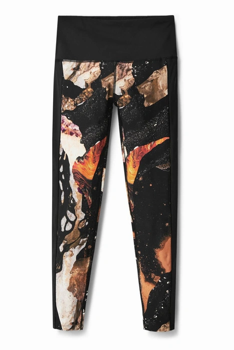 Legginsy damskie Desigual Flore wzorzyste wysoki stan fitness