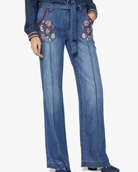 Spodnie Desigual Claudia dzwony jeansowe